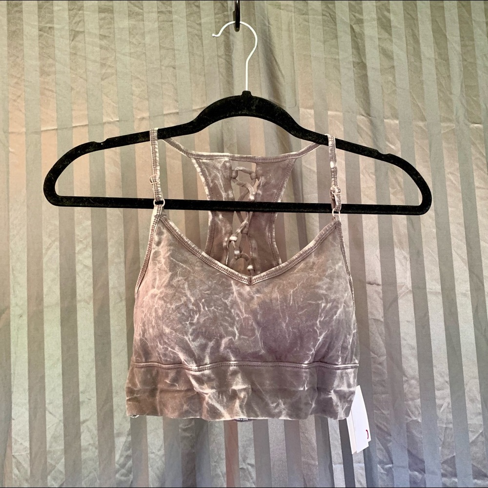 Lace Up Comfy Bra Bandeau Marble Pattern